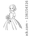 新娘手捧花束 136154316