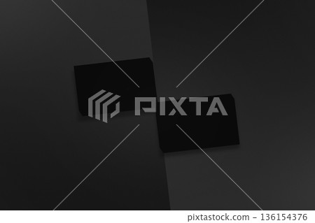 Business Card Mockup Against Gray Background 136154376