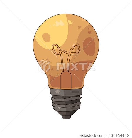 illustration of incandescent bulb 136154450