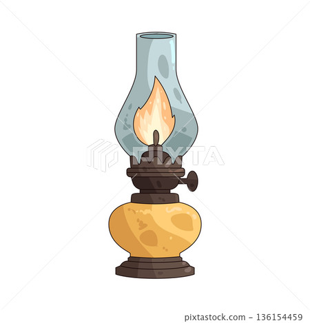 illustration of oil lamp 136154459