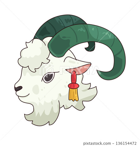 illustration of Goat chinese zodiac 136154472