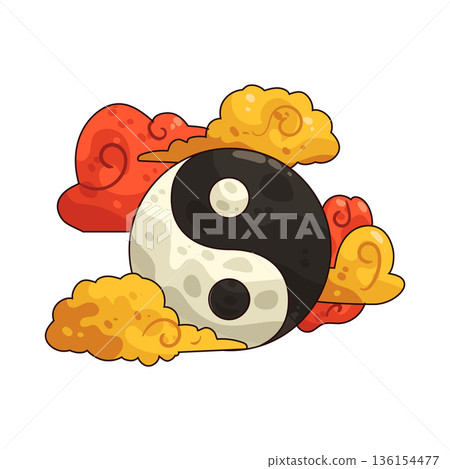 illustration of Yin Yang 136154477