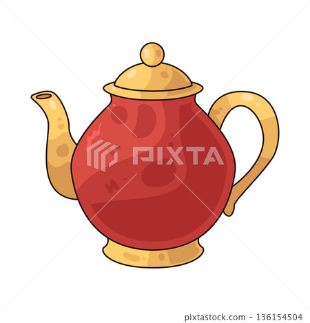 illustration of teapot 136154504