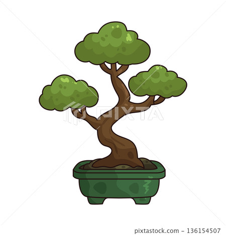 illustration of bonsai tree illustration of bonsai tree 136154507