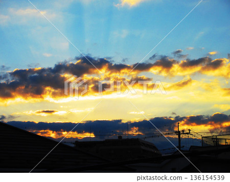 Morning eastern sky sunrise scenery 136154539