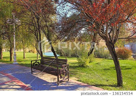 New park in the mountains. Ashkhabad. Turkmenistan. New park in the mountains. Ashkhabad. Turkmenistan. 136154554