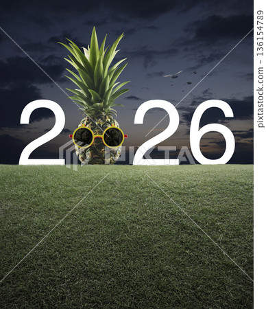 Happy new year 2026 summer holiday concept 136154789