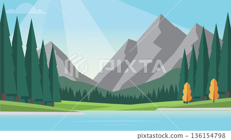 Hidden Forest Valley With Silent Lake Hidden Forest Valley With Silent Lake 136154798