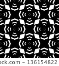 Abstract seamless pattern with decorative geometric  elements. Black and white ornament. Modern stylish texture repeating. Great for tapestry, carpet, bedspread, fabric, ceramic tile, pillow 136154822