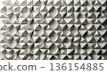 3D background material with a triangular geometric pattern and beautiful shading with a white paper texture 136154885