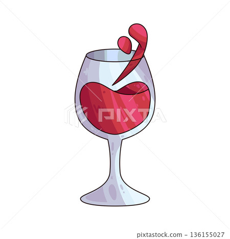 illustration of Wine Glass illustration of Wine Glass 136155027