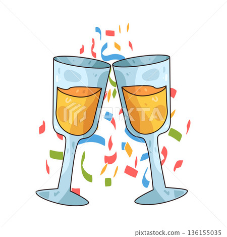 illustration of Clinking glasses illustration of Clinking glasses 136155035