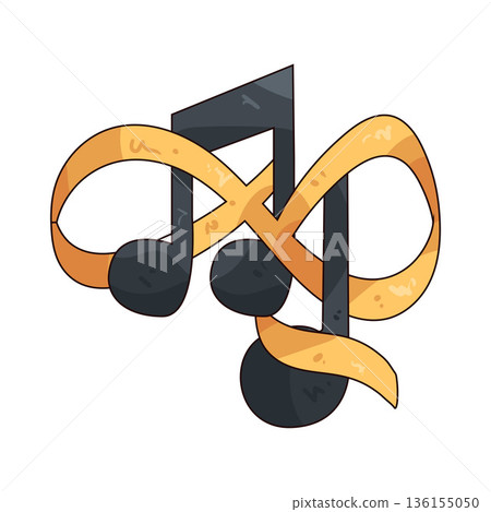 illustration of Double Music Note 136155050