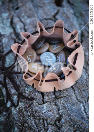 a set of stone runes in a pouch a set of stone runes in a pouch 136155105