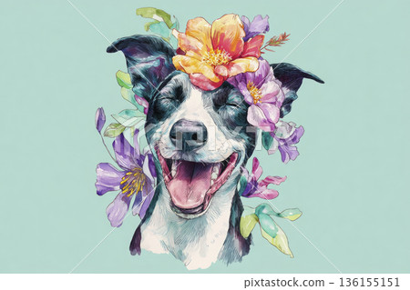 Illustration animal poster, Generative AI 136155151