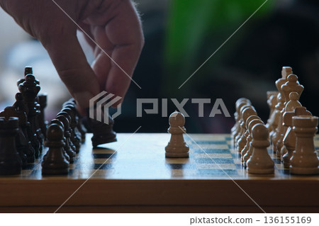 the hand moves the chess pieces the hand moves the chess pieces 136155169