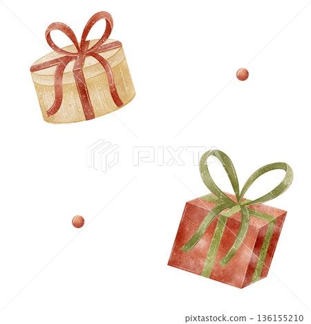 Pattern gift boxes red green colors, surprise birthdays, Christmas. Watercolor illustrations in childish style. Seamless print hand-drawn on isolated background for textiles, fabrics baby, packaging Pattern gift boxes red green colors, surprise birthdays, Christmas. Watercolor illustrations in childish style. Seamless print hand-drawn on isolated background for textiles, fabrics baby, packaging 136155210