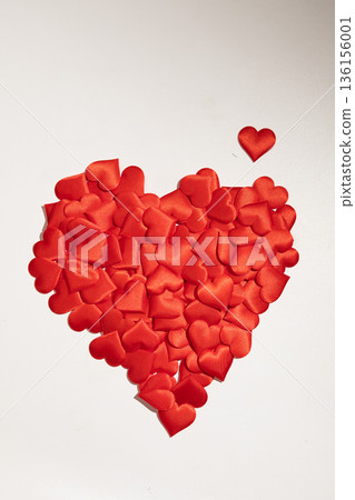 Heart Shape Made of Red Fabric Hearts for Valentine's Day Digital Content Production Heart Shape Made of Red Fabric Hearts for Valentine's Day Digital Content Production 136156001