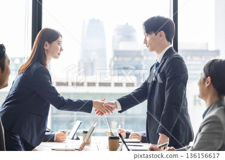business people shaking hands business people shaking hands 136156617