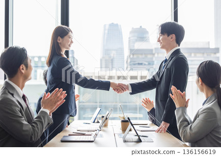 business people shaking hands business people shaking hands 136156619