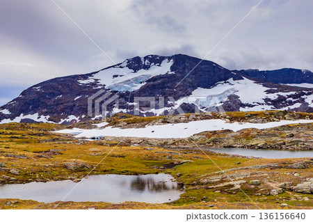 Mountains landscape. Norwegian route Sognefjellet Mountains landscape. Norwegian route Sognefjellet 136156640