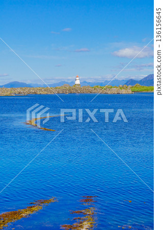 Lighthouse Hovsund Lofoten Islands Norway Lighthouse Hovsund Lofoten Islands Norway 136156645