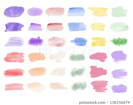 Big set of colorful watercolor stains Big set of colorful watercolor stains 136156874