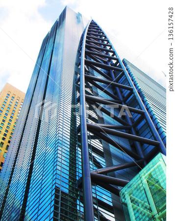 Urban landscape of the high-rise buildings around Shiodome City Center (Shiodome Shiosite) 136157428
