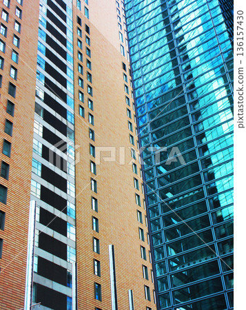 Urban landscape of the high-rise buildings around Shiodome City Center (Shiodome Shiosite) 136157430