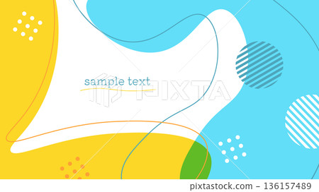 Summer color stylish fluid shape frame Summer color stylish fluid shape frame 136157489