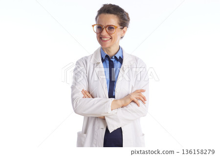 Confident Female Doctor in Lab Coat - Professional Portrait Confident Female Doctor in Lab Coat - Professional Portrait 136158279