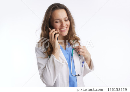 Doctor on Phone Call for Remote Medical Advice 136158359