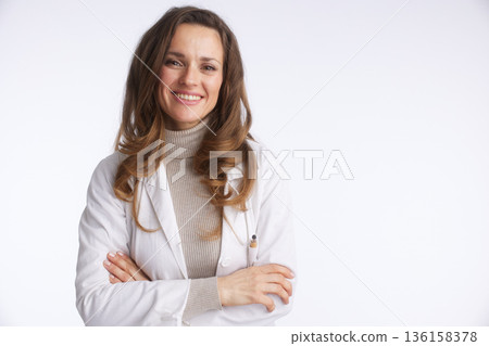 Confident Doctor with Stethoscope, Arms Crossed Confident Doctor with Stethoscope, Arms Crossed 136158378