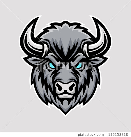 bison mascot logo illustration vector design template modern style bison mascot logo illustration vector design template modern style 136158818
