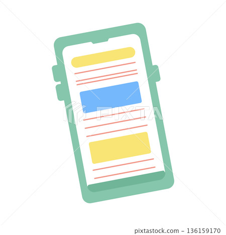 色彩繽紛的智慧型手機插圖 136159170