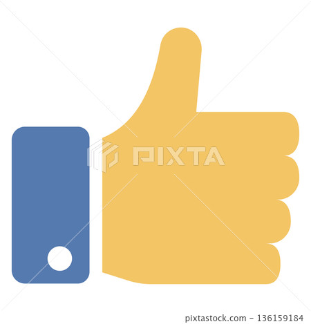 現代配色方案的讚向量圖標,表示贊同或高度評價 現代配色方案的讚向量圖標,表示贊同或高度評價 136159184