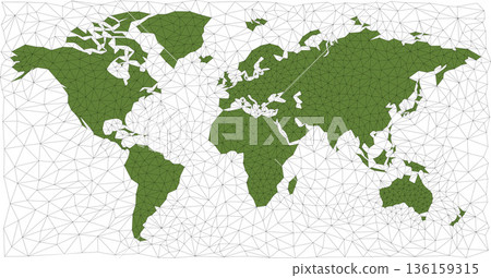 World Map Triangles Background Illustration 136159315