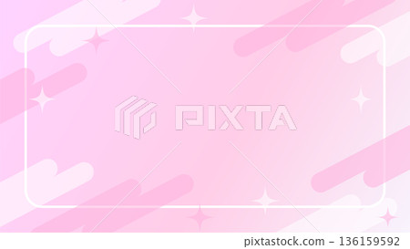 Dreamy cute pink Memphis style frame background 16:9 136159592