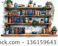 A cabinet with different books 136159643