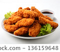 Spicy Deep Fried Breaded Chicken Wings with Ranch 136159648