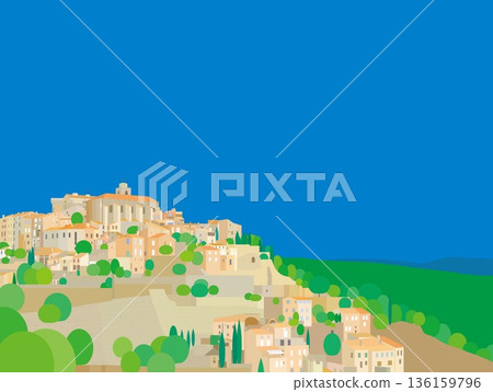 法國普羅旺斯戈爾德的春日景色 136159796