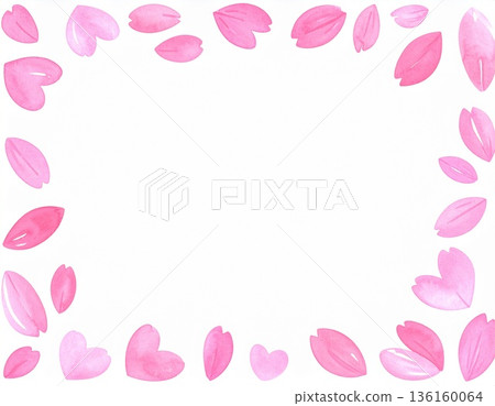 櫻花花瓣水彩畫 櫻花花瓣水彩畫 136160064