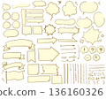 A set of loosely handwritten speech bubbles and decorations [filled_yellow_cream] 136160326
