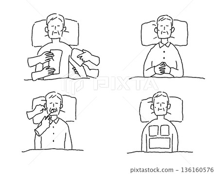 Nursing, medical, funeral home work (Angel Care), line drawing Nursing, medical, funeral home work (Angel Care), line drawing 136160576