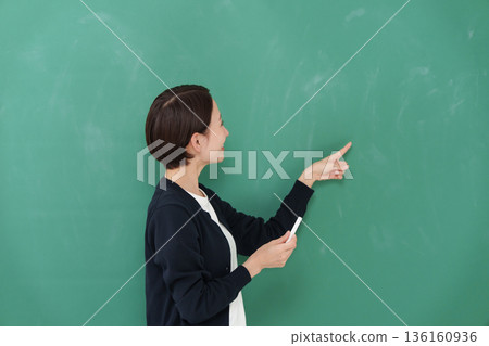 Female teacher smiling Female teacher smiling 136160936