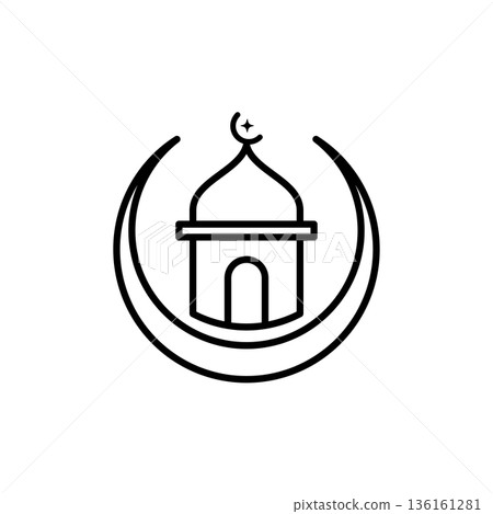 Mosque Islamic logo icon 136161281