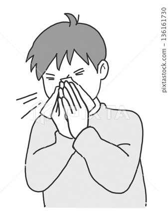 花粉症季節裡，那些不停打噴嚏、流鼻涕，只好拿紙巾擤鼻涕的人 136161730