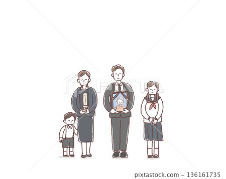 Funeral and farewell illustrations (family funeral, memorial portrait, memorial tablet) Funeral and farewell illustrations (family funeral, memorial portrait, memorial tablet) 136161735