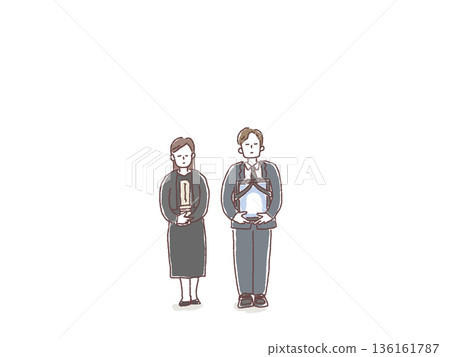 Funeral and farewell illustrations (family funeral, memorial portrait, memorial tablet) Funeral and farewell illustrations (family funeral, memorial portrait, memorial tablet) 136161787