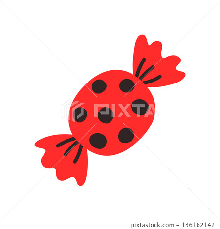 Red candy with black spots 136162142